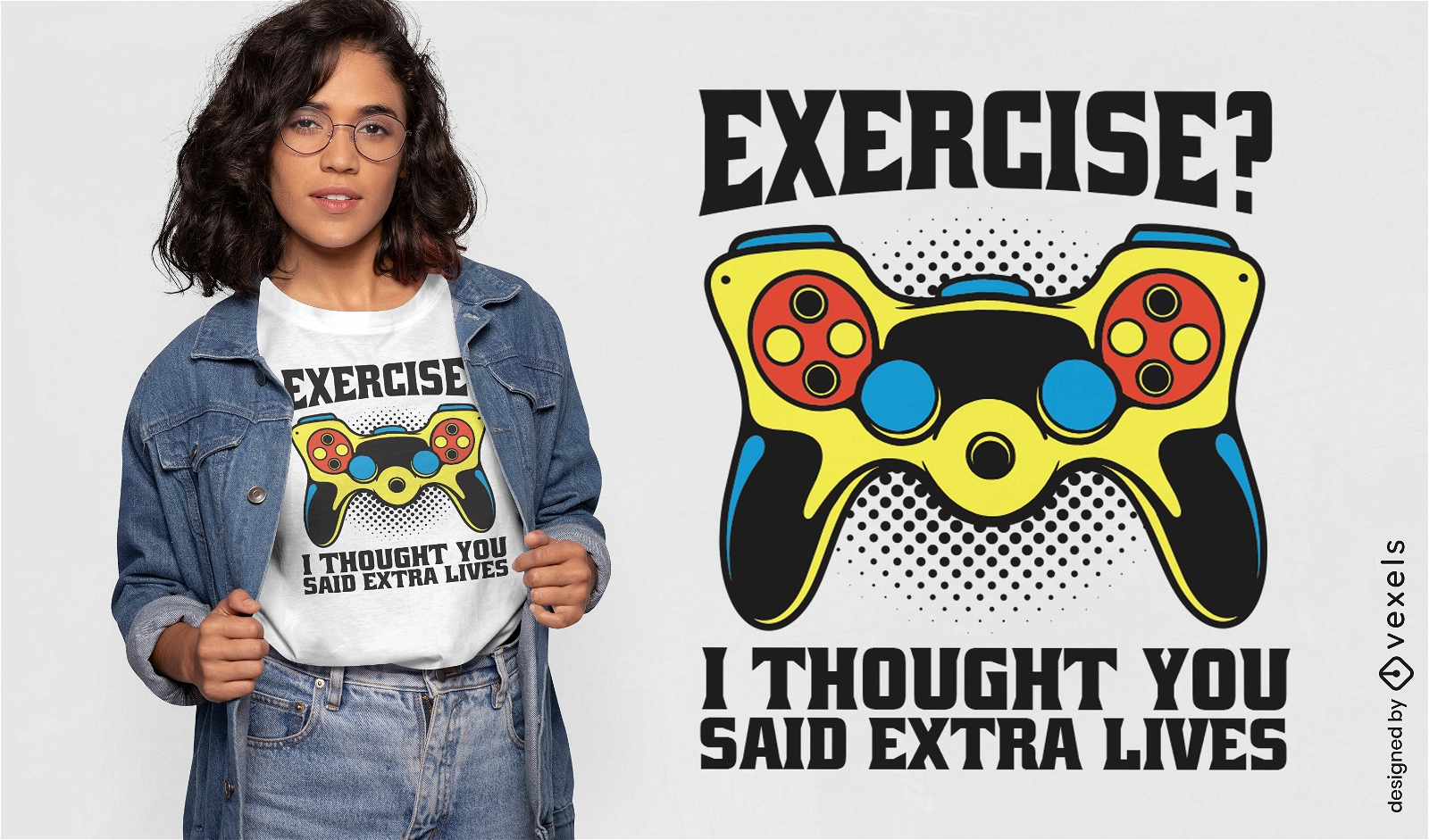 Desgin de camiseta de citação de exercício de jogos
