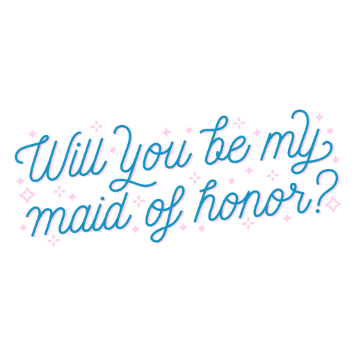 Charming maid of honor proposal design PNG Design