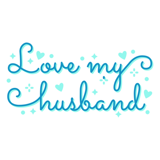Diseño de camiseta con letras cursivas azules cariñosas para mi esposo. Diseño PNG