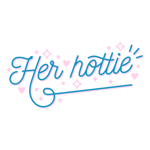 Cute descriptive text design with hearts and stars for her t-shirt design PNG Design