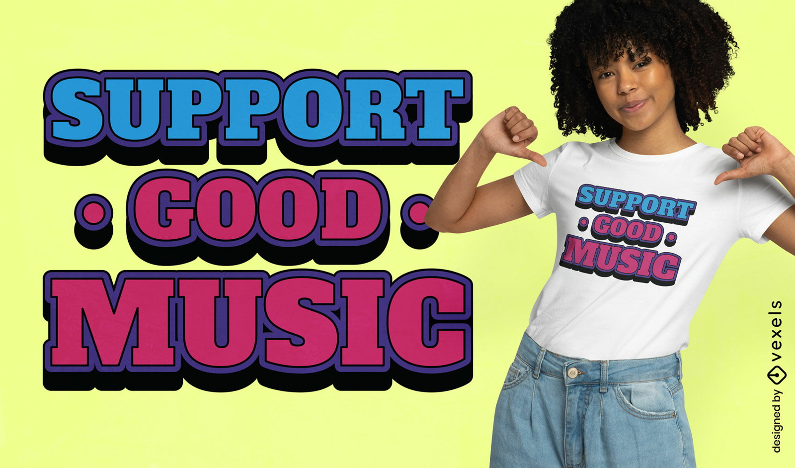 Apoie o design de camisetas de boa música