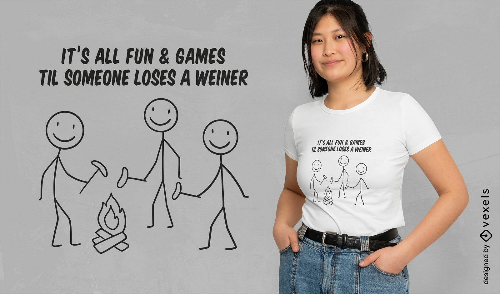 Stick men funny t-shirt design