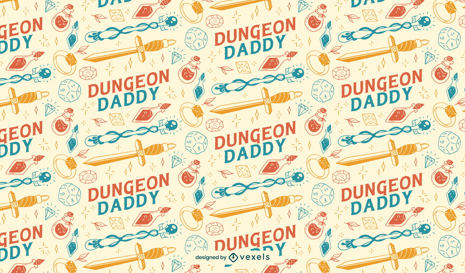 Design de padrão de papel de dungeon daddy