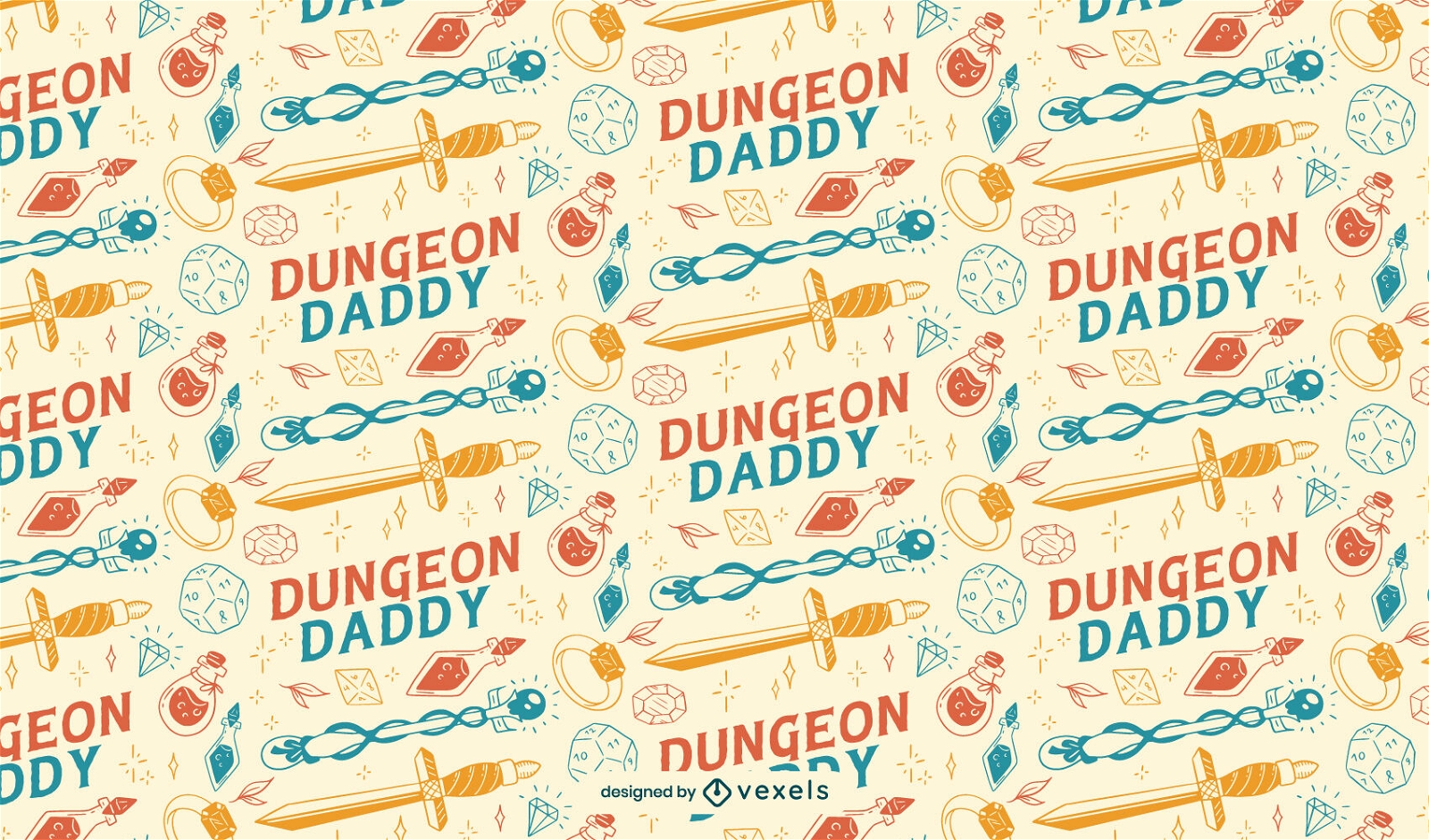 Rollenspiel-Dungeon-Daddy-Musterdesign