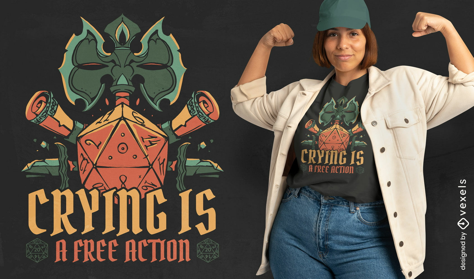 Diseño de camiseta de juego de mesa rpg de fantasía