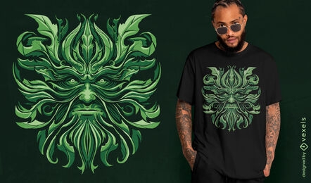 Green man Celtic mythology t-shirt design