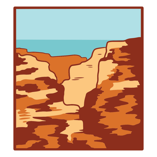 Image of a cliff with the ocean in the background PNG Design