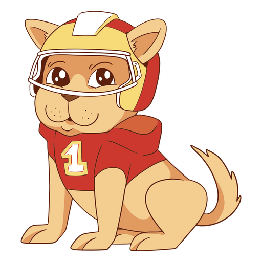 Cão de desenho animado em uniforme de futebol Desenho PNG