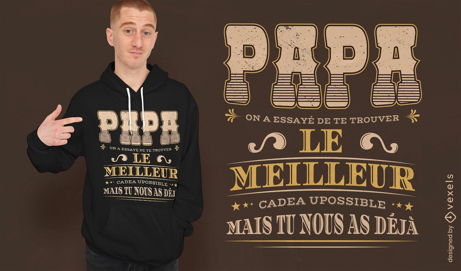 Design de camiseta com citação francesa vintage