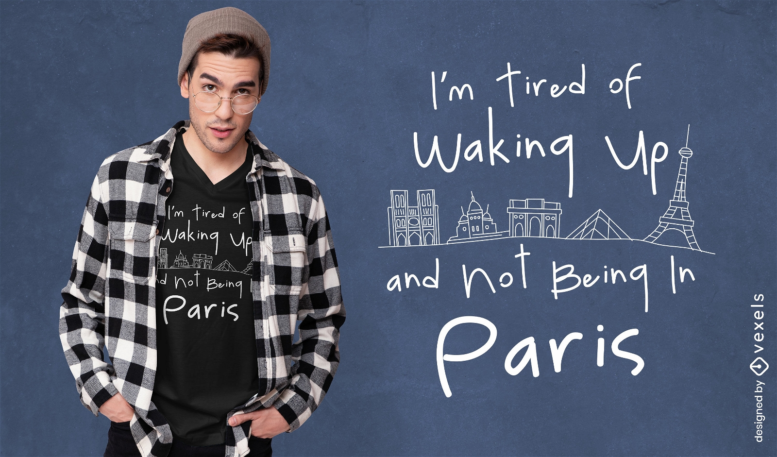 Funny travelling to Paris quote t-shirt design