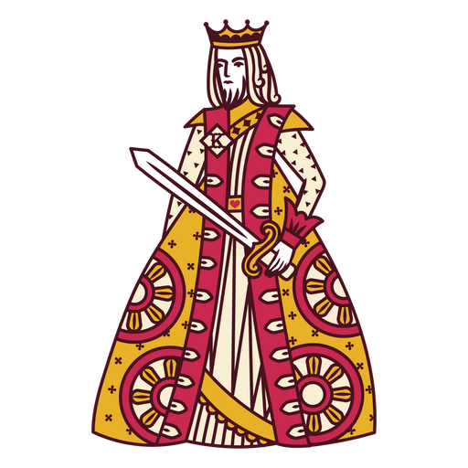 Queen with a sword and a crown PNG Design