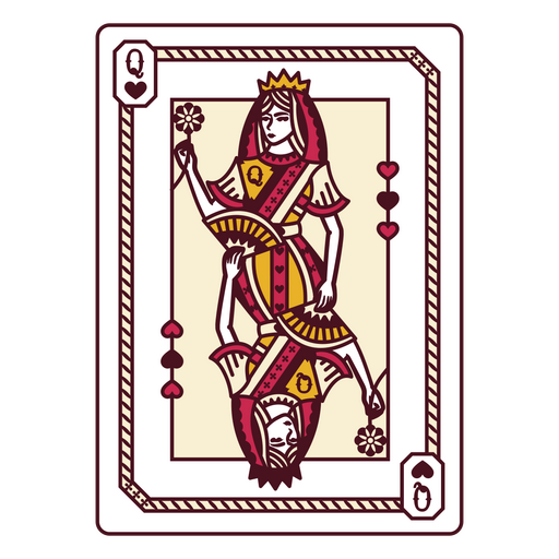 The queen of hearts playing card PNG Design