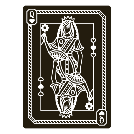 Playing card with a queen on it cut out PNG Design