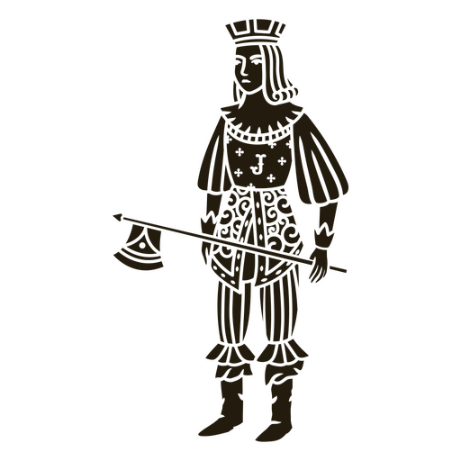 Silhouette of medieval character PNG Design