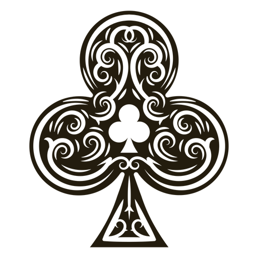Elegant decorative club symbol design PNG Design