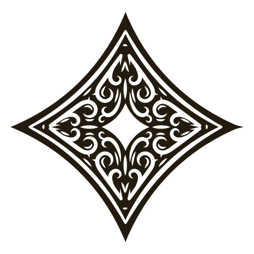 Diamante marrón adornado Diseño PNG