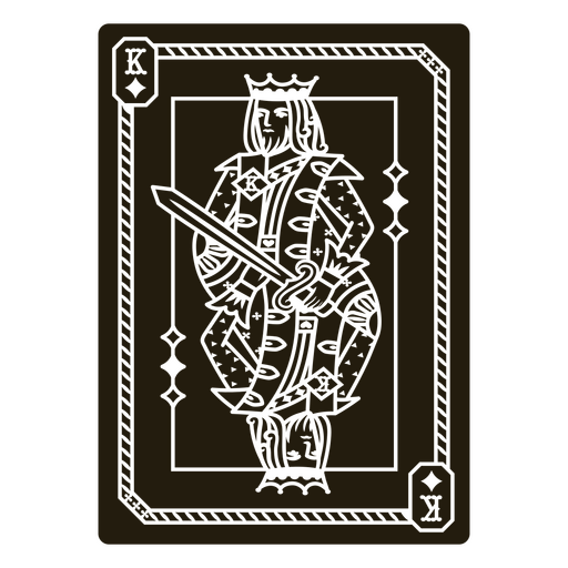 Playing card with an image of a king holding a sword PNG Design