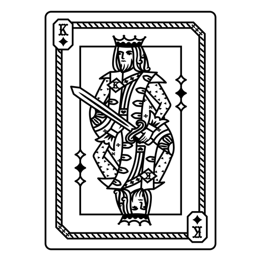 Ilustração estilosa de carta de baralho de rei Desenho PNG
