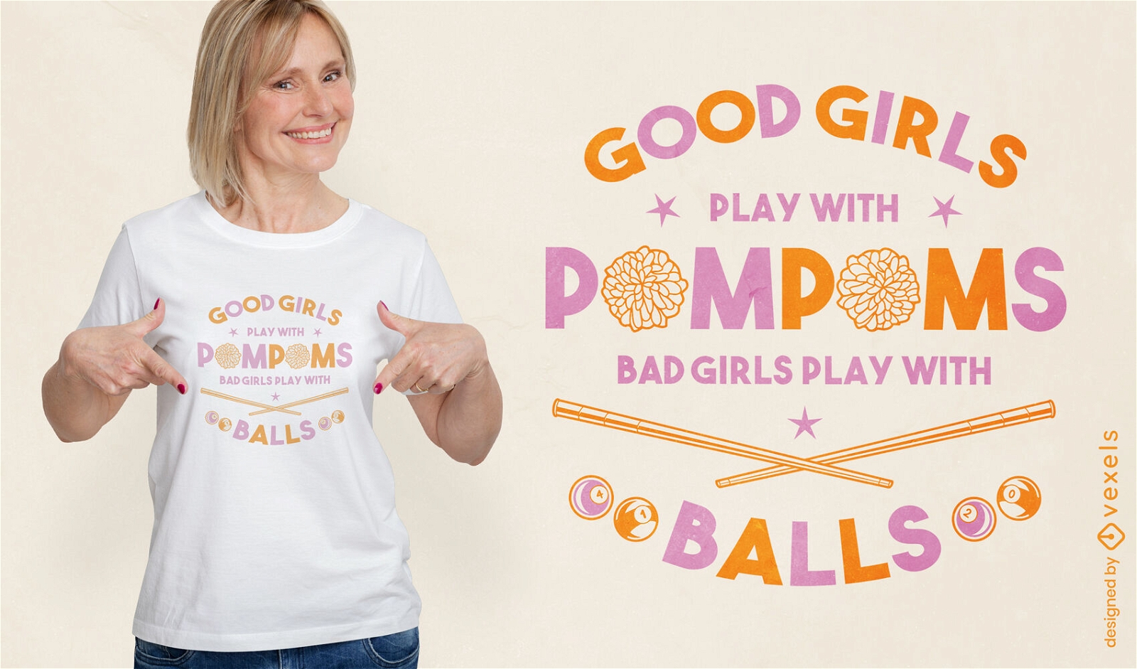 Women pool players quote t-shirt design 