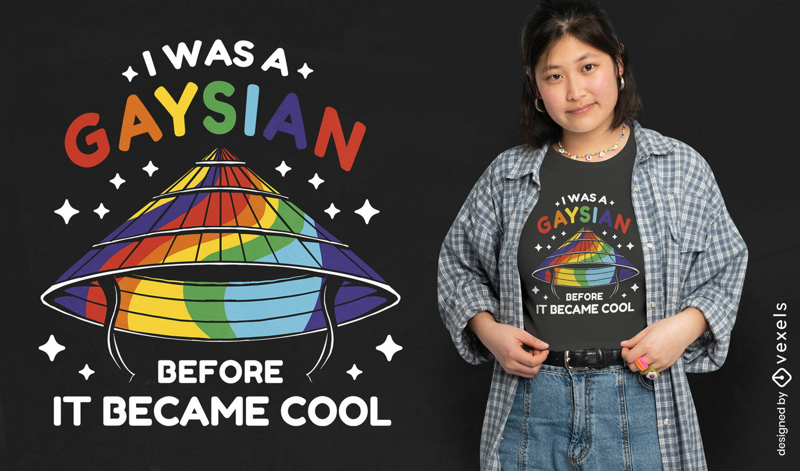 Design de camiseta com citação LGBT asiática