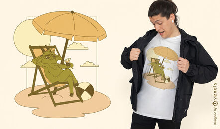 Ziege am Strand-T-Shirt-Design