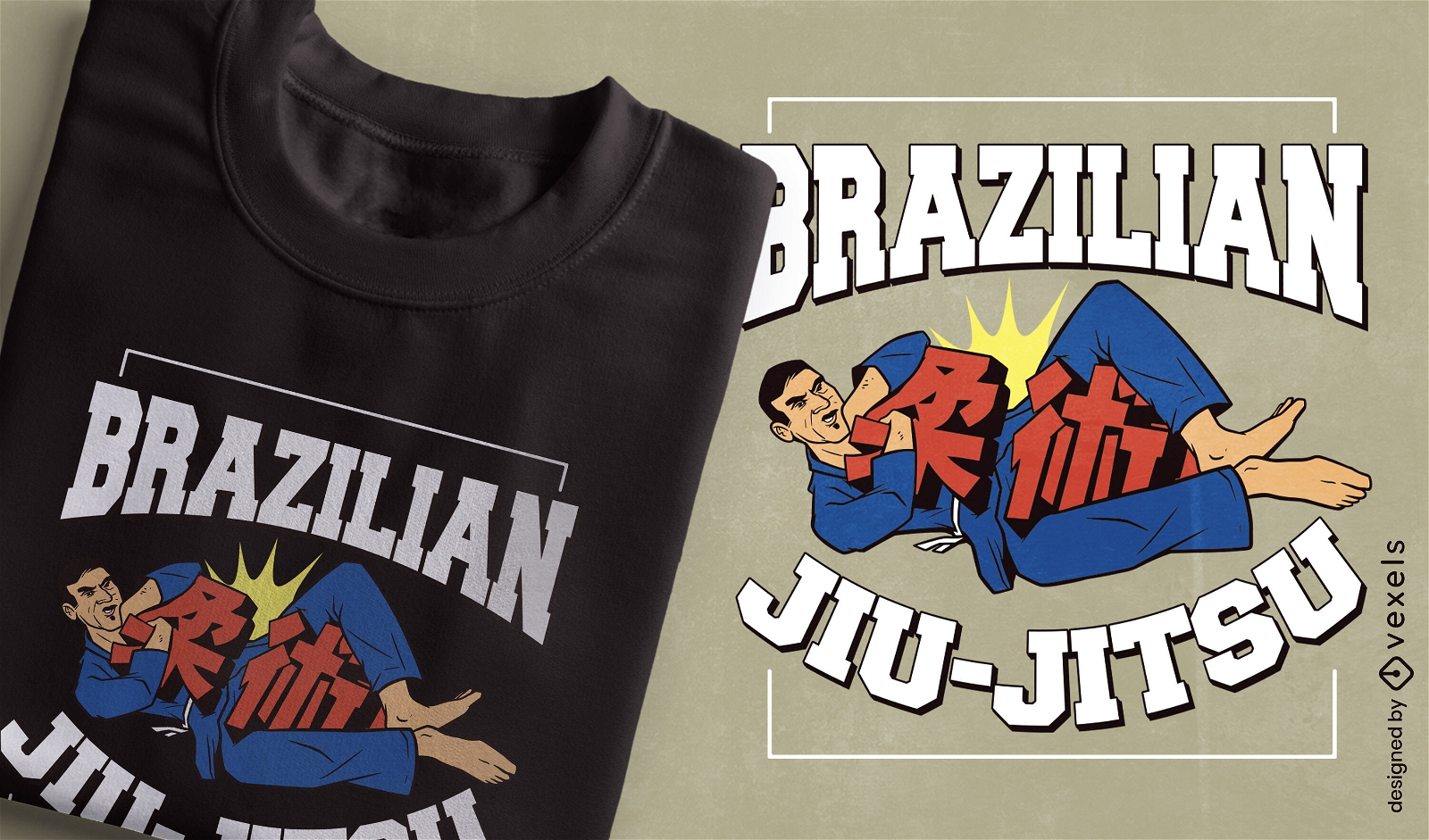 Dise?o de camiseta de jiu-jitsu brasile?o.