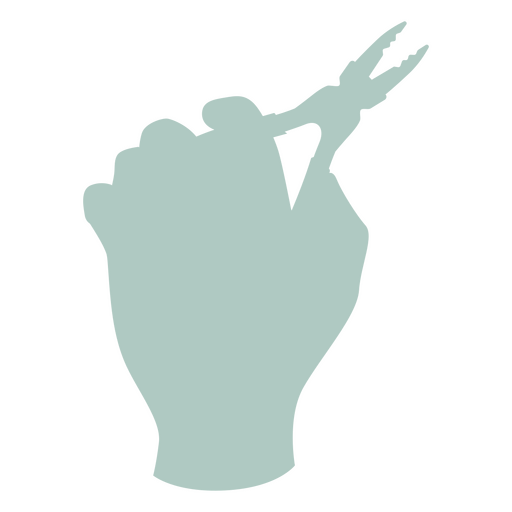 Silhouette einer Hand, die eine Zange h?lt PNG-Design