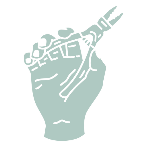 Hand hält eine Zangensilhouette PNG-Design