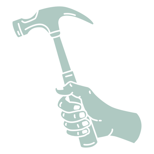 Hand holding a hammer silhouette PNG Design