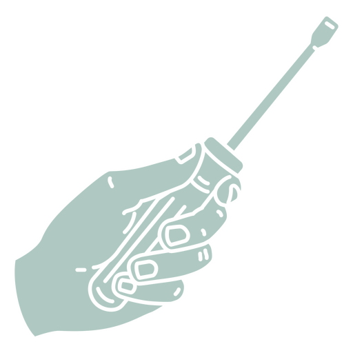 Hand holding a screwdriver PNG Design