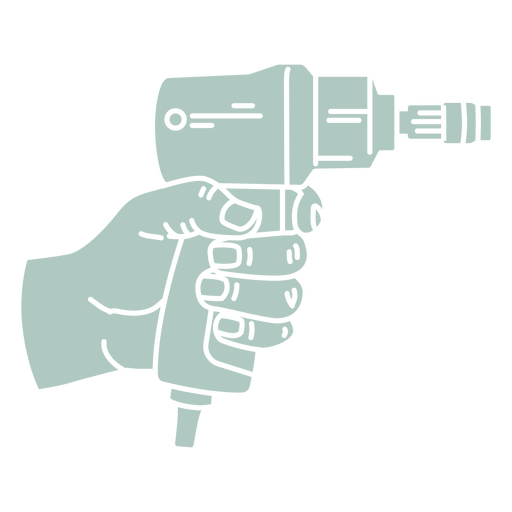 Illustration of a hand holding a drill PNG Design