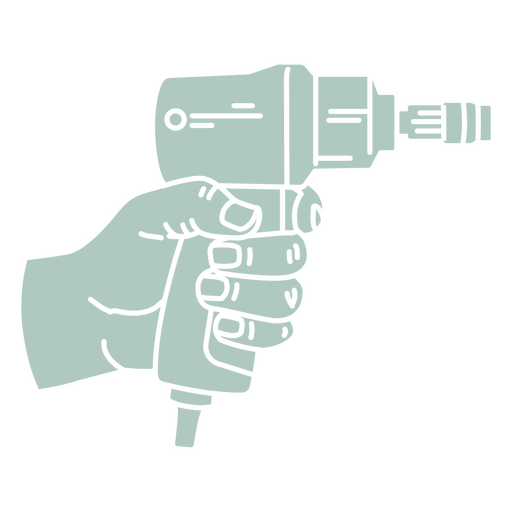 Ilustração de uma mão segurando uma furadeira Desenho PNG