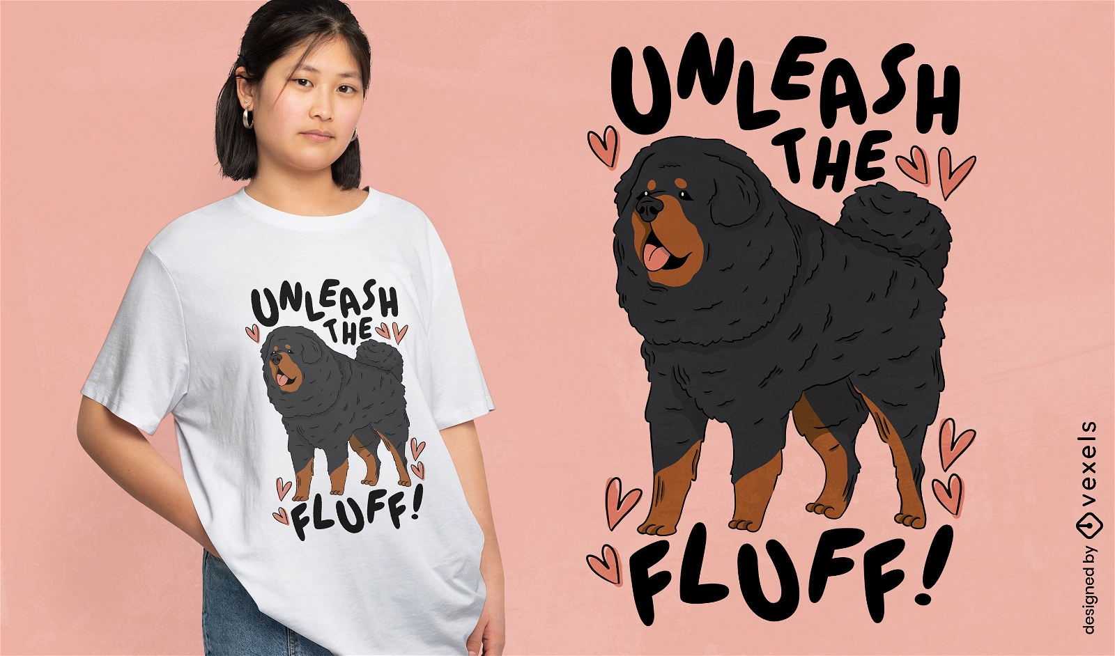 Diseño de camiseta con cita de perro esponjoso