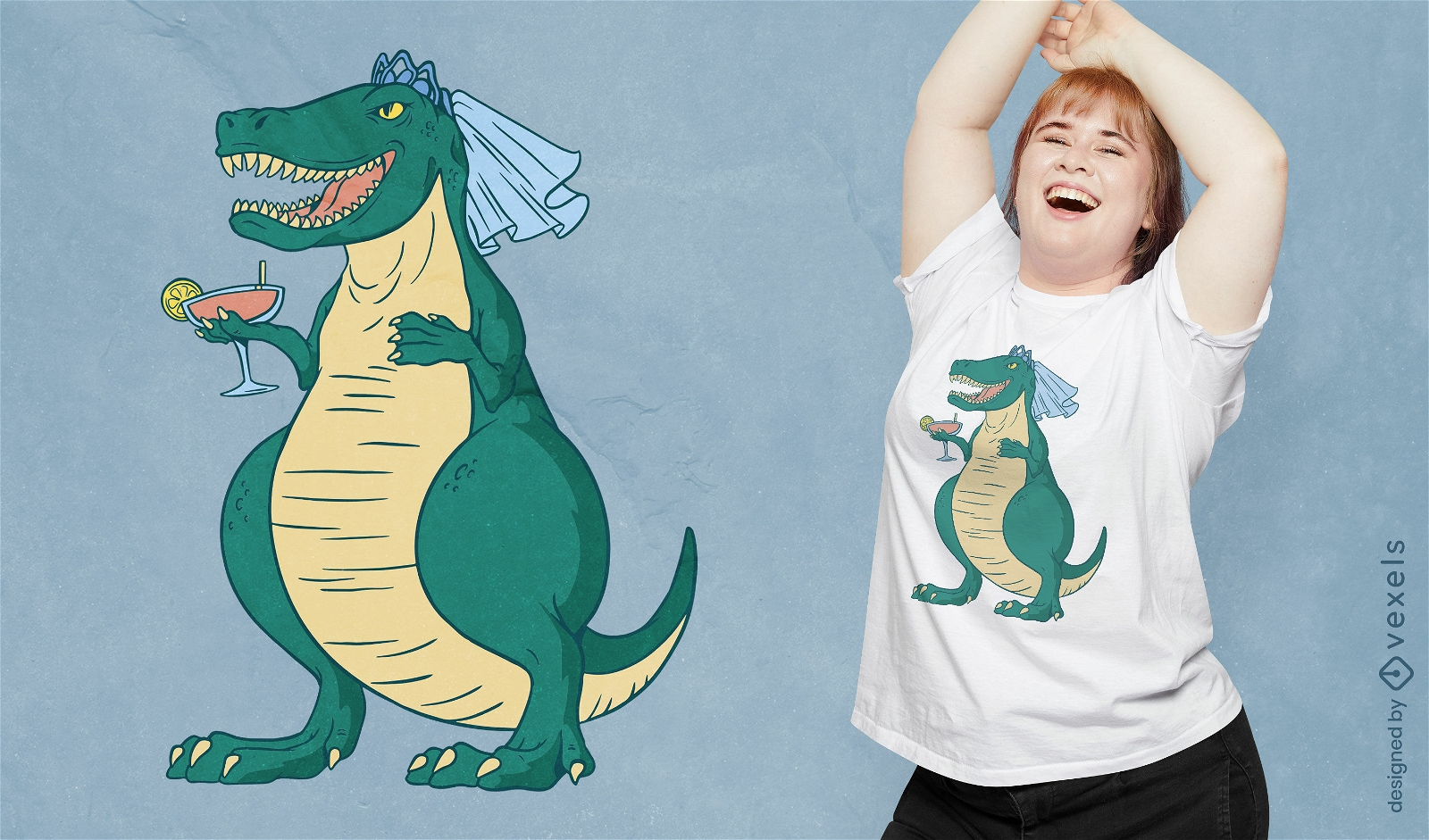 T-rex bride t-shirt design