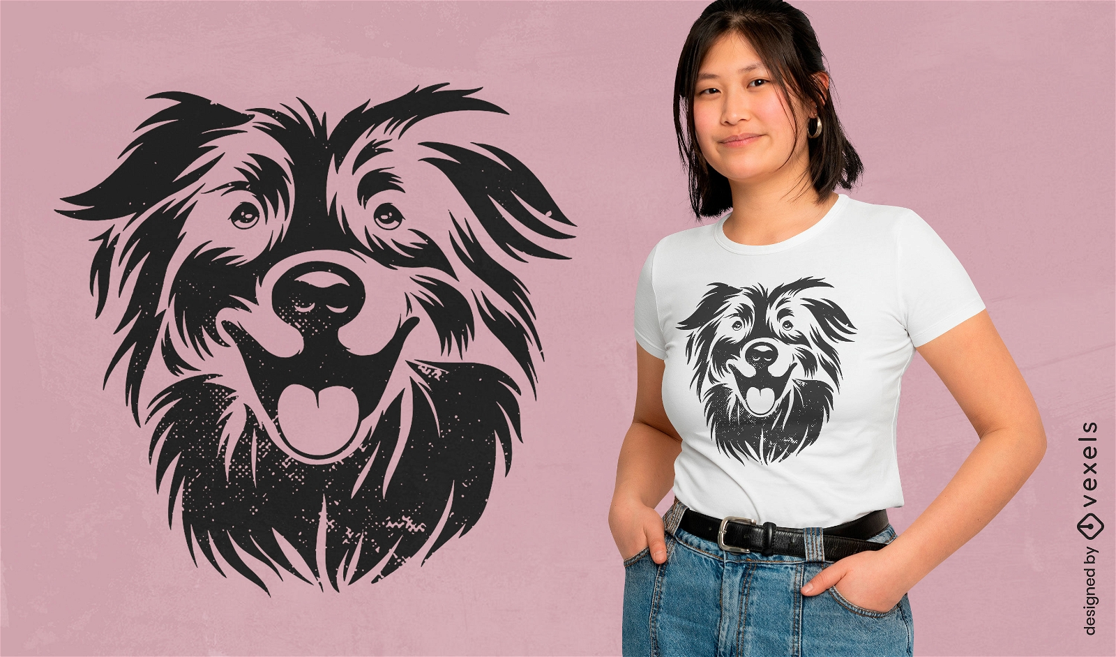Australian shepherd cute dog t-shirt design