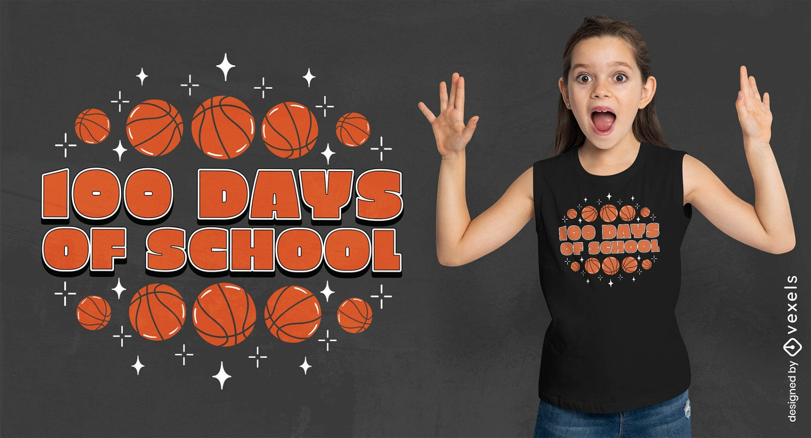 Basketball- und Schul-T-Shirt-Design