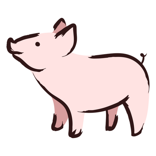 Rosa Schwein steht süß da PNG-Design