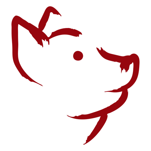 Design artístico de silhueta de porco vermelho Desenho PNG