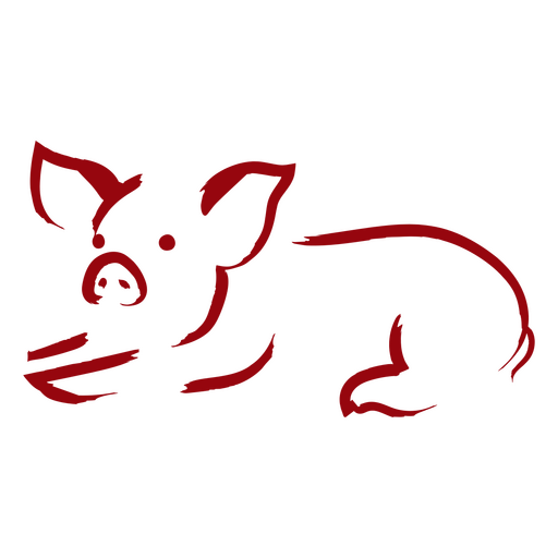 Diseño de ilustración de contorno de cerdo minimalista Diseño PNG
