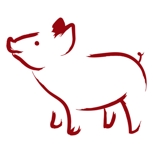 Ilustración de cerdo juguetón dibujado a mano Diseño PNG