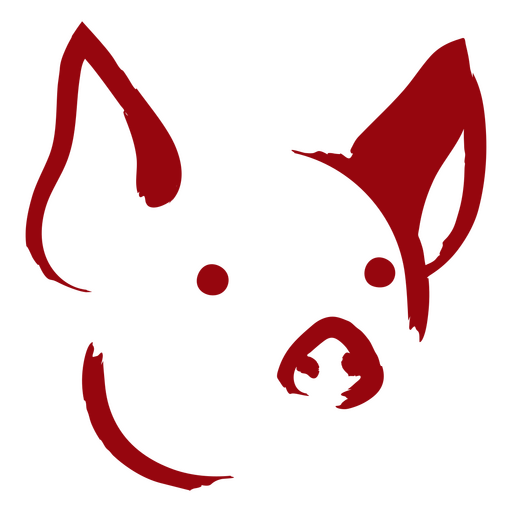 Logotipo de cabeza de cerdo rojo Diseño PNG