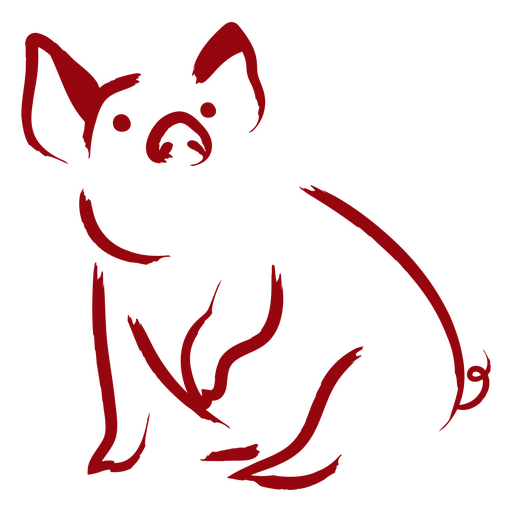 Silhouette of a pig sitting PNG Design
