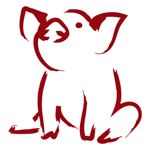 Verspieltes abstraktes Schweine-Design PNG-Design