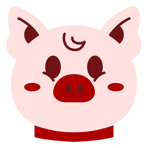 Lindo diseño de cerdo de dibujos animados con características divertidas. Diseño PNG