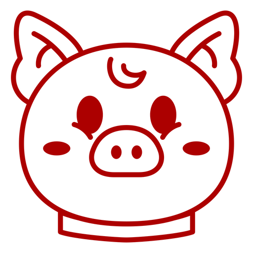 Icono de cara de cerdo rojo Diseño PNG