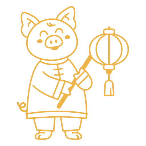 Chinesisches Schwein, das eine Laterne hält PNG-Design