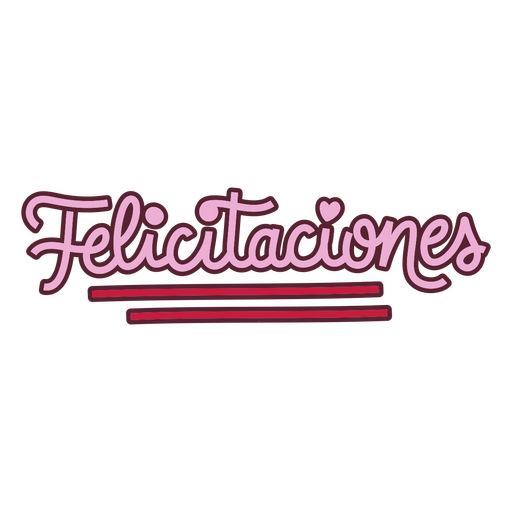 A palavra felicitaciones em rosa Desenho PNG