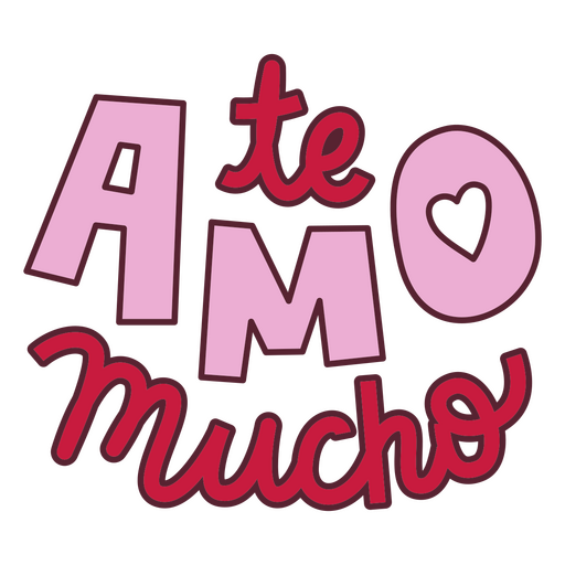 Das Zitat te amo mucho PNG-Design