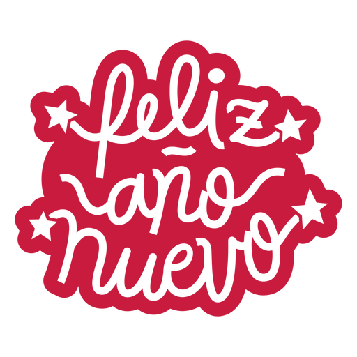 Sticker with the words feliz a?o nuevo on it PNG Design