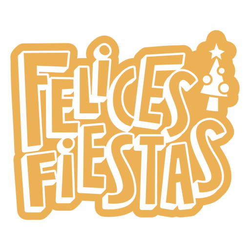 The word felices fiestas PNG Design